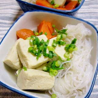 ほっこり☆高野豆腐と結び白滝の煮物